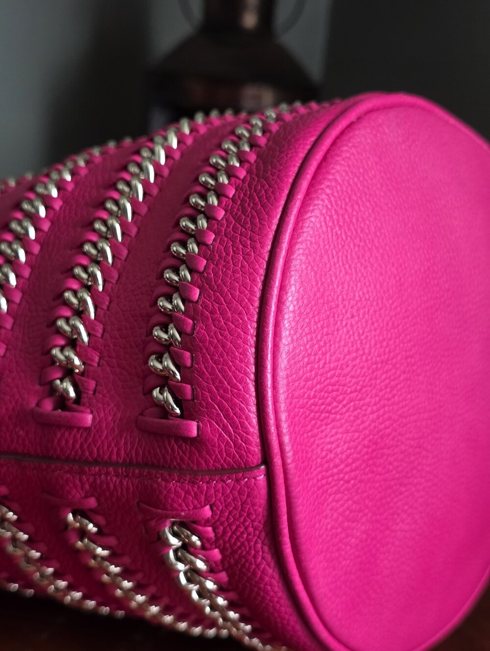 Coach 35373 Whiplash Mini Duffle Pink Ruby Leather Bucket Bag - Picture 11 of 16